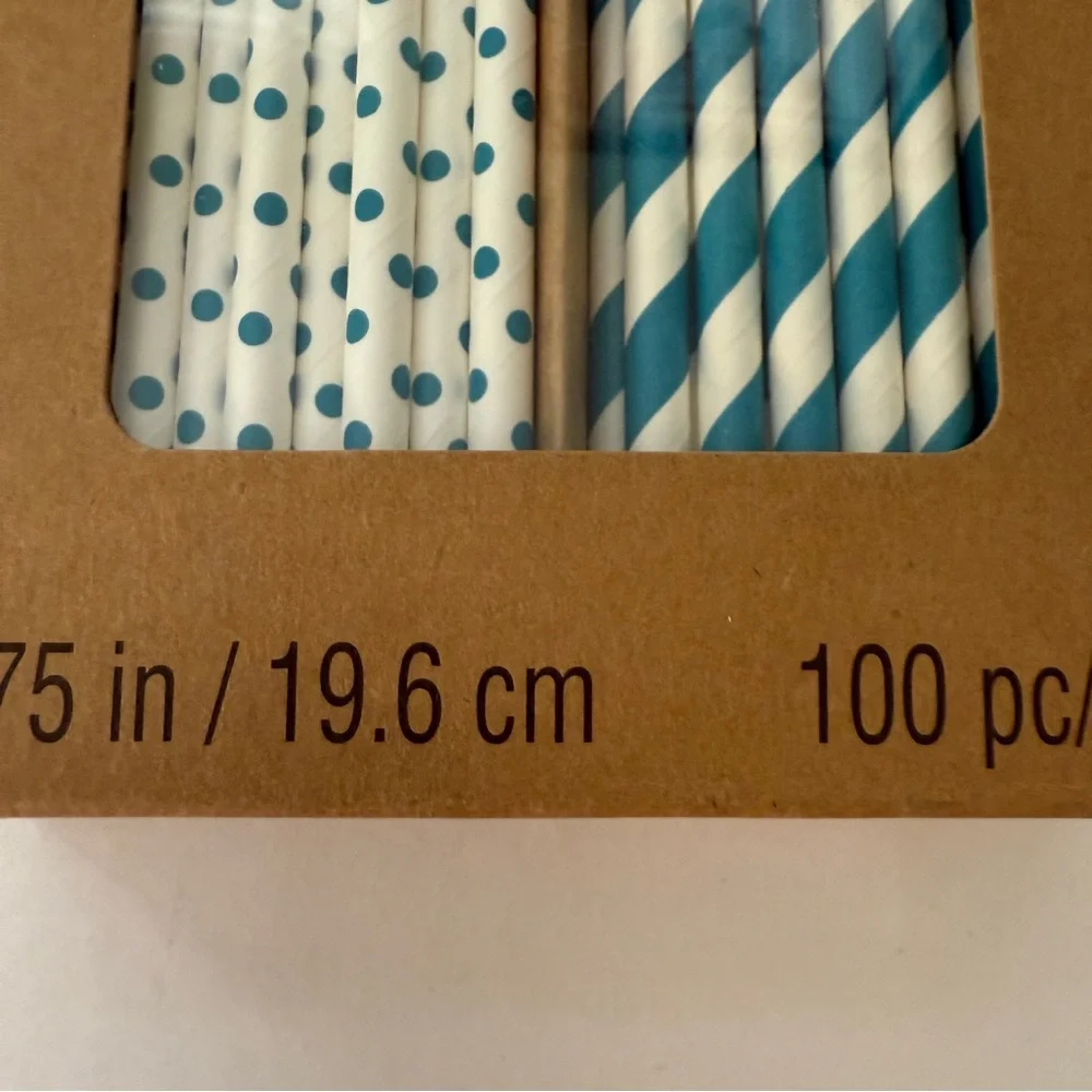 Lot 372 Paper Drinking Straws Chevron Stripe Polka Dot Birthday Party Multicolor